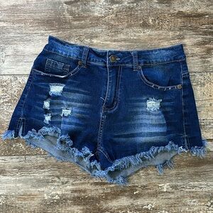 Frayed Jean shorts